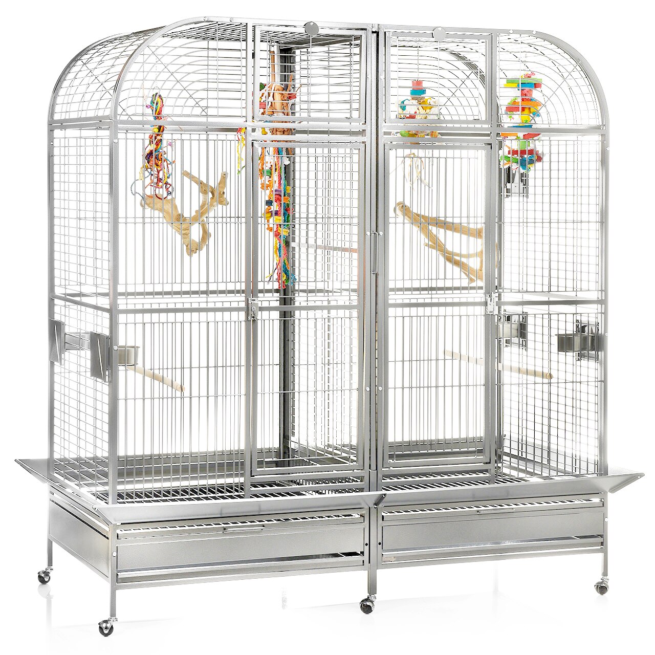 6432 Platinum 64"x32"x70" Double Macaw Cage with Removable Divider