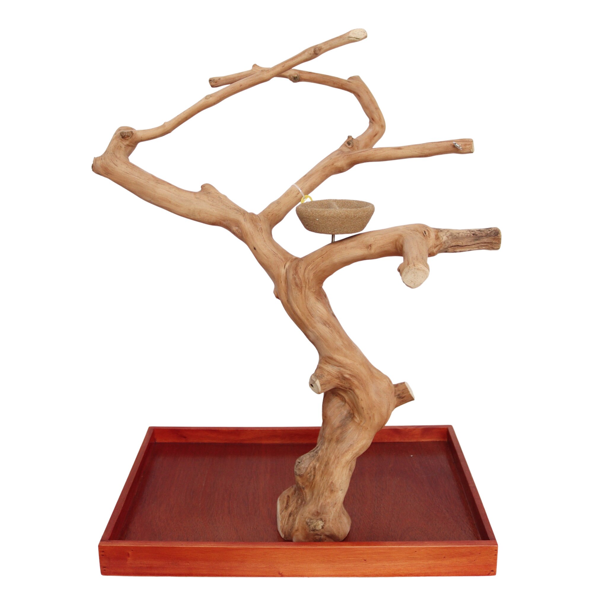PYTAE500MA2183 22"x14"x30" Medium Java Wood Table Top Play Stand