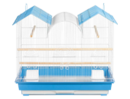 TRIPLE TOP BIRD CAGE, BIRD CAGE, BLUE BIRD CAGE